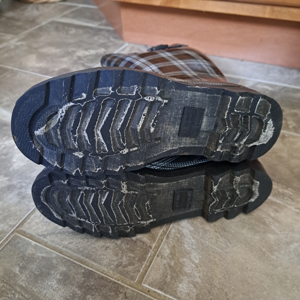 Henry Ferrera black plaid tall rain boots - Picture 3 of 6